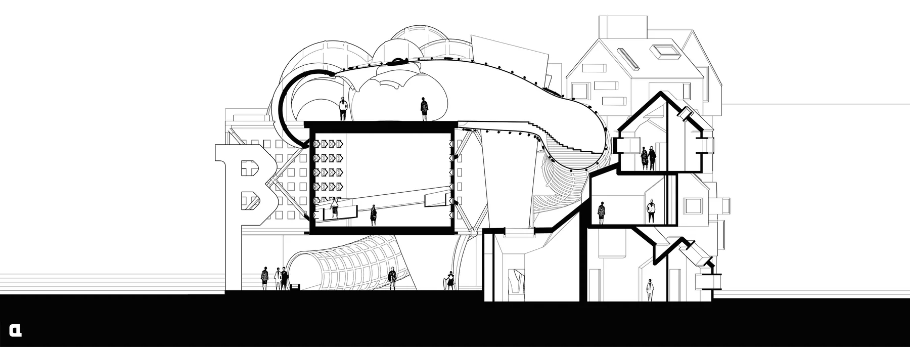 Section through the building