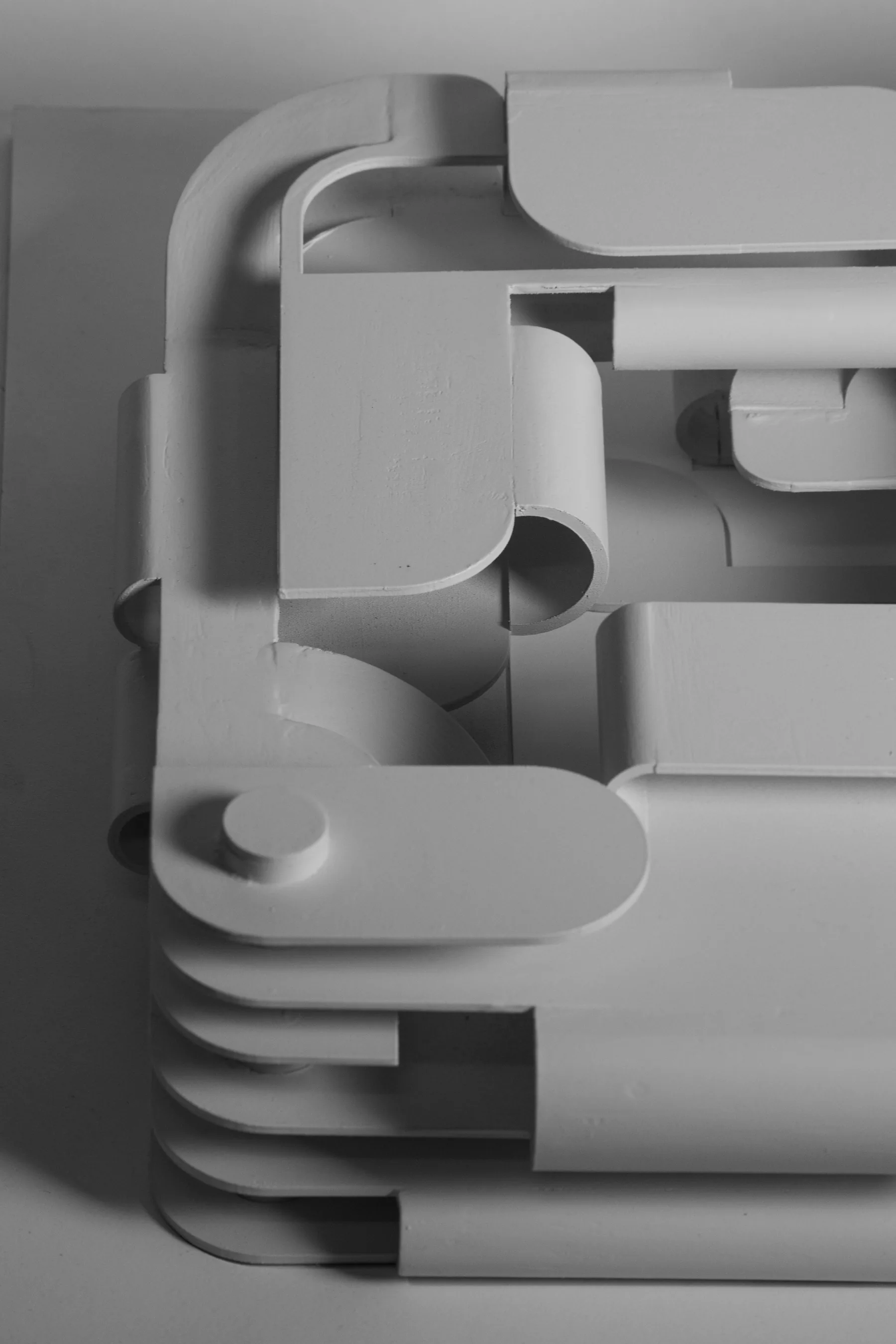 Detail of the model: stacked, folding floors